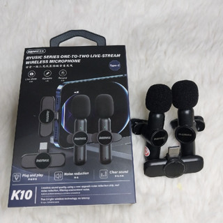 Bộ Micro Thu Âm Không Dây Cài Áo Remax K09 / K10 Cho Điện Thoại Mic Lọc Tiếng Ồn Để Livestream Ghi Âm Quay Video