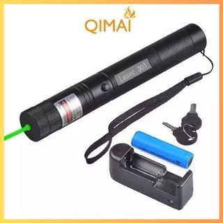 Đèn laze đèn pin laser 303 siêu mạnh tia sáng xanh chiếu xa hàng kilomet làm bút trình chiếu