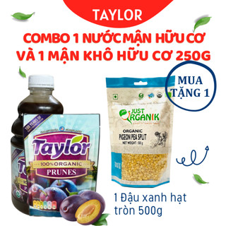 Combo 1 Mận sấy khô hữu cơ 250g và 1 nước mận hữu cơ Taylor - Hỗ trợ chứng táo bón cho mẹ và bé
