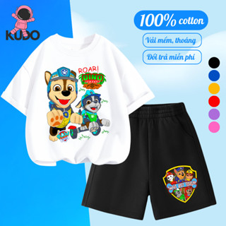Áo thun bé trai KUDO chất vải 100% cotton tự nhiên họa tiết đội chó cứu hộ, ms Paw Patrol 03