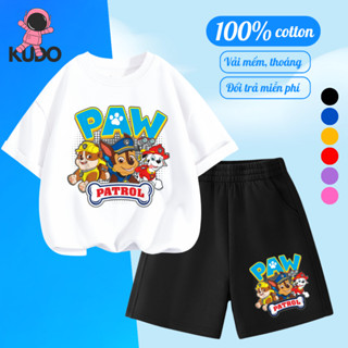 Áo thun bé trai KUDO chất vải 100% cotton tự nhiên họa tiết đội chó cứu hộ ms Paw Patrol 06