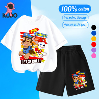 Áo thun bé trai KUDO chất vải cotton trẻ em họa tiết đội chó cứu hộ dễ thương, ms Paw Patrol 02