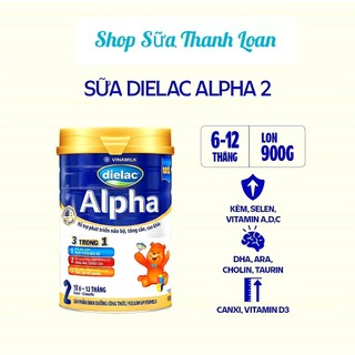   HSD T10-2027  SỮA BỘT VINAMILK DIELAC ALPHA 2 900G  Cho Bé Từ 6 - 12 Tháng . 