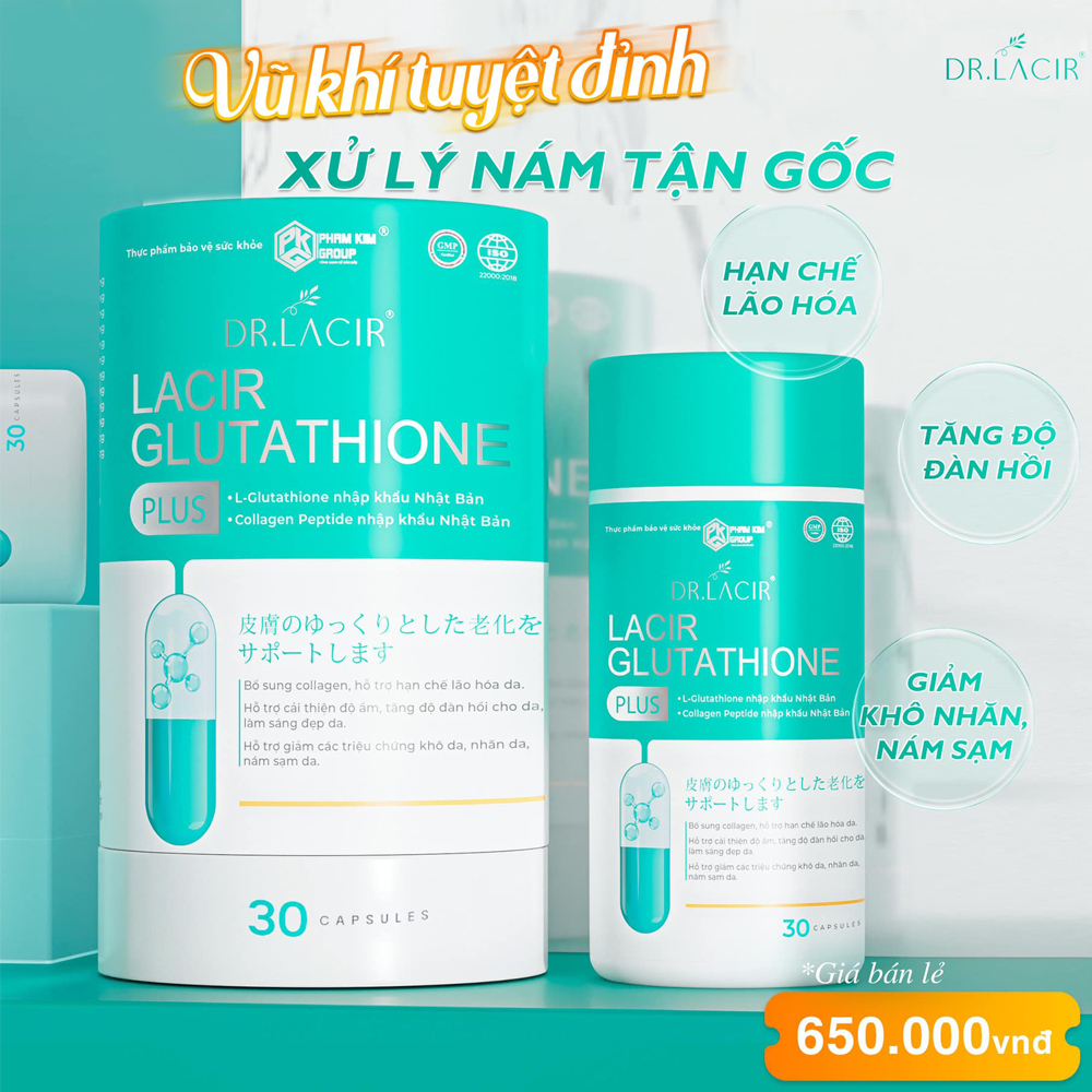 Viên uống trắng da mờ nám glutatthion 600 chính hãng ngăn ngừa nám tàn nhang, bổ xung nội tiêt tố nữ