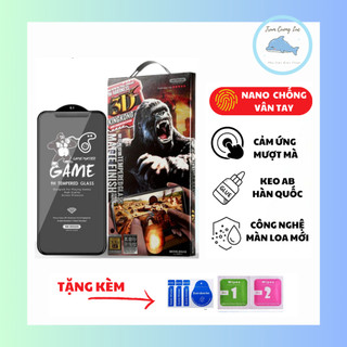  Kính Cường Lực Iphone KingKong Vân Tay Nhám Chuyên Game cho IP X-11-12-13-14-15-Plus-Pro-Promax 