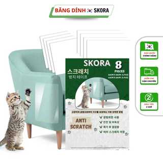 Miếng dán mèo cào SKORA thương hiệu Hàn Quốc 8 miếng dán bảo vệ ghế sofa đồ nội thất tiện ích chất lượng cao