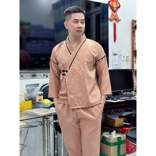 ĐỒ LAM ĐI CHÙA ĐỒ LAM PHẬT TỬ S1  vải linen gân dành cho nam