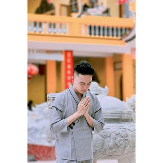 ĐỒ LAM ĐI CHÙA ĐỒ LAM PHẬT TỬ S1  vải linen gân dành cho nam
