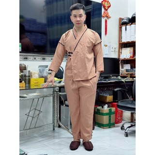 ĐỒ LAM ĐI CHÙA ĐỒ LAM PHẬT TỬ S1  vải linen gân dành cho nam
