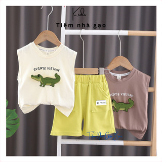 [XẢ KHO] Bộ ba lỗ cá sấu cho bé yêu sắc nét thoáng mát bé thoải mái vận động cả ngày 10-20kg BL1