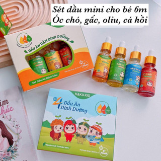 Dầu ăn dặm dinh dưỡng Hakukid set 4 chai 20ml.