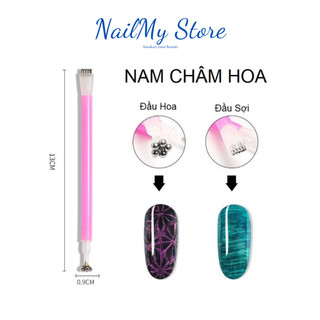 Nam châm hơ mắt mèo tạo hoa - Thanh nam châm 2 đầu trang trí móng