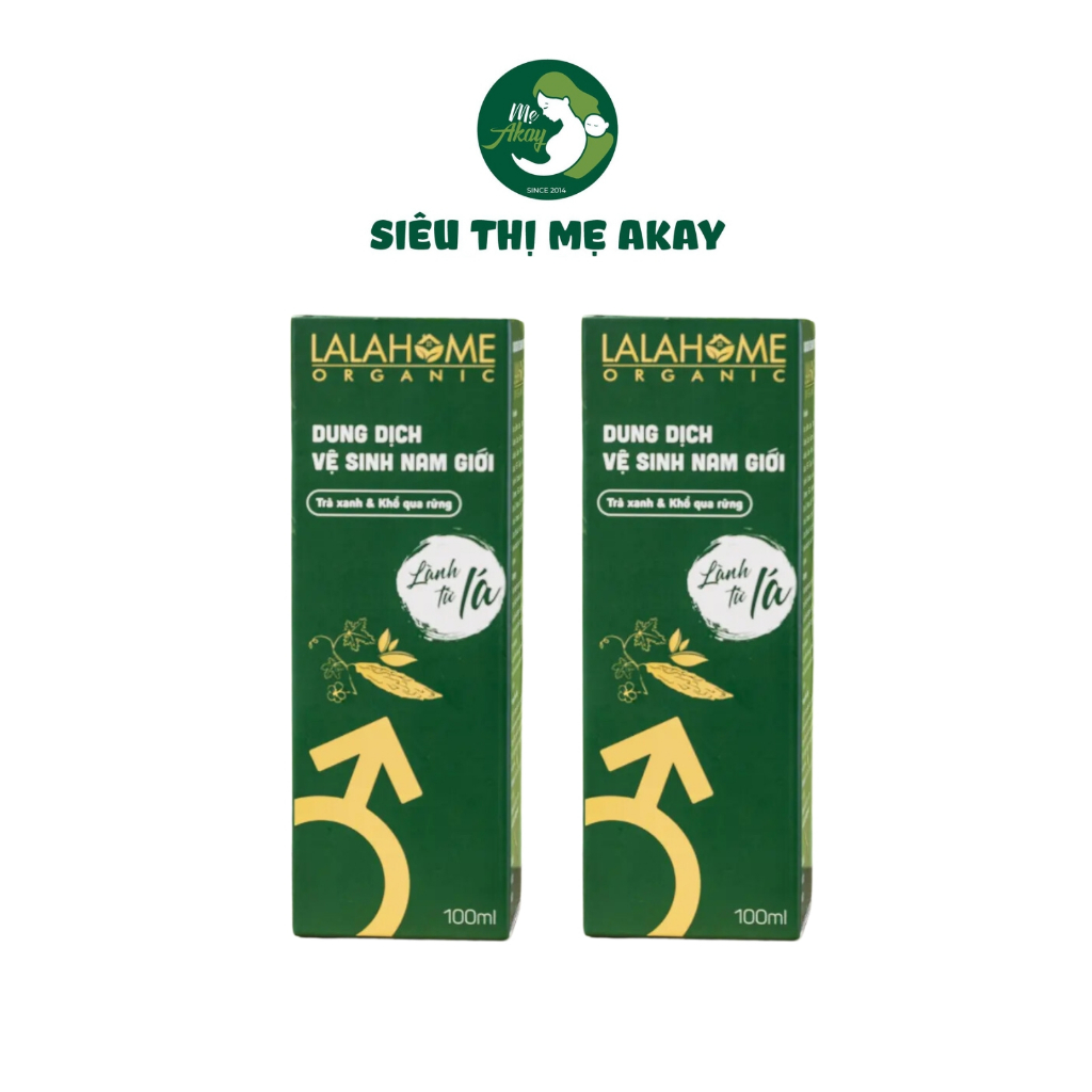 Dung dịch vệ sinh nam Lala Home Organic {dung tích 100ml}, dạng tạo bọt, tinh chất trà xanh khổ qua, khử mùi, ngăn nấm