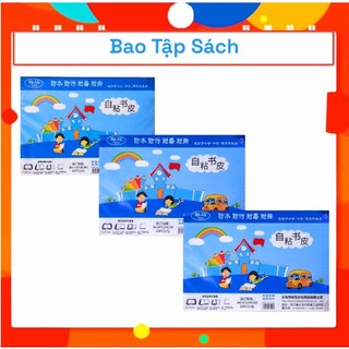 Decal bao tập sách - combo xấp 10 tờ + 10 tem nhãn