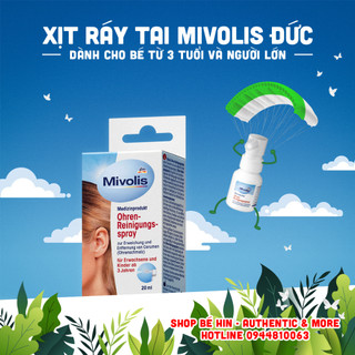 Xịt làm tan ráy tai Mivolis Đức dành cho bé từ 3 tuổi và người lớn, dung dịch vệ sinh tai trẻ em