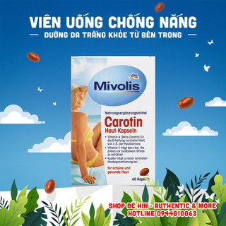 Viên uống chống nắng Mivolis Carotin Đức dưỡng trắng da, chống lão hoá, tăng sức đề kháng cho da