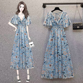 (ORDER) Đầm Hoa Nhí đắp chéo tay loe che khuyết điểm