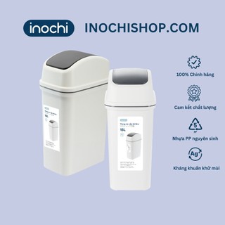 Thùng rác nắp lật không lõi 15L, Inochi