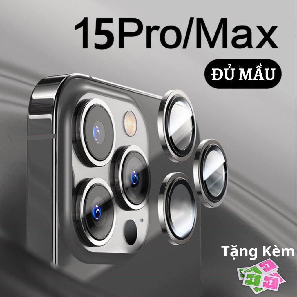 Kính cường lực bảo vệ camera iphone 2 tầng , KTMStore cao cấp,bảo vệ từng mắt cho ip 15ProMax 15 Pro  16 Promax. M&M