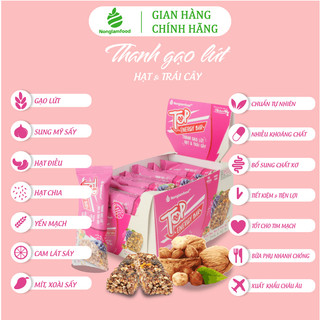 Thanh gạo lứt Trái Cây Nông Lâm Food hộp 8 thanh 136g