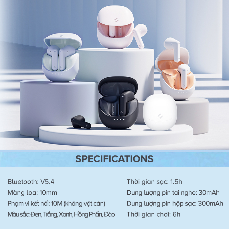 Tai Nghe True Wireless HAVIT TW931, Bluetooth 5.4, Khử Ồn , Nghe Đến 6H - Chính Hãng Dizigear | BigBuy360 - bigbuy360.vn