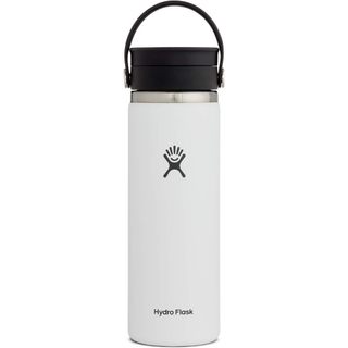 Bình nước Hydro Flask Stainless Steel Wide Mouth Bottle with Flex Sip Lid màu trắng 20oz 591ml
