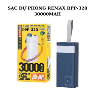 Sạc dự phòng remax 30000 mah, pin dự phòng remax rpp-320 30.000mah, sạc nhanh 22.5w đa thiết bị