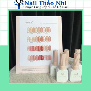 Set sơn gel thạch Minayin 12 màu , Tone thạch nâu , Tone hồng nude ( tặng bảng màu ) NAIL THAO NHI