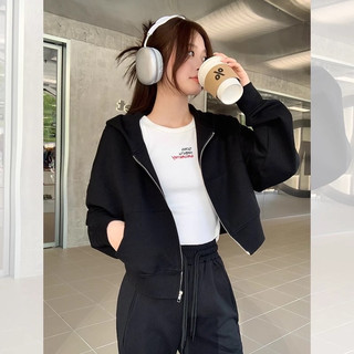 Áo khoác nỉ croptop hoodie zip dáng ngắn form rộng mũ to local brand sty - hàng chất đẹp