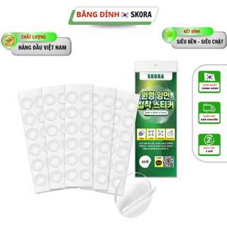Miếng dán tường Skora (60 miếng) miếng dán treo đồ trong suốt siêu dính đa năng thương hiệu Hàn Quốc
