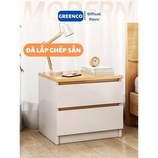 Kệ tủ tab kê đầu giường GREENCO có 2 3 ngăn kéo để đồ trang điểm, sách vở... trang trí phòng bằng gỗ phủ melamin D35