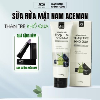 Sữa rửa mặt nam sạch sâu ACEMAN 100g chiết xuất than tre khổ qua kiểm soát nhờn cho da dầu