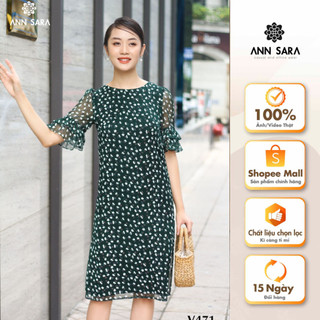 Đầm/váy suông dáng dài công sở màu xanh thanh lịch nhẹ nhàng ANN SARA dạo phố V471