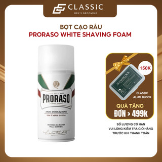 Bọt Cạo Râu Proraso Shaving Foam Sensitive Green Tea (White) 300ml