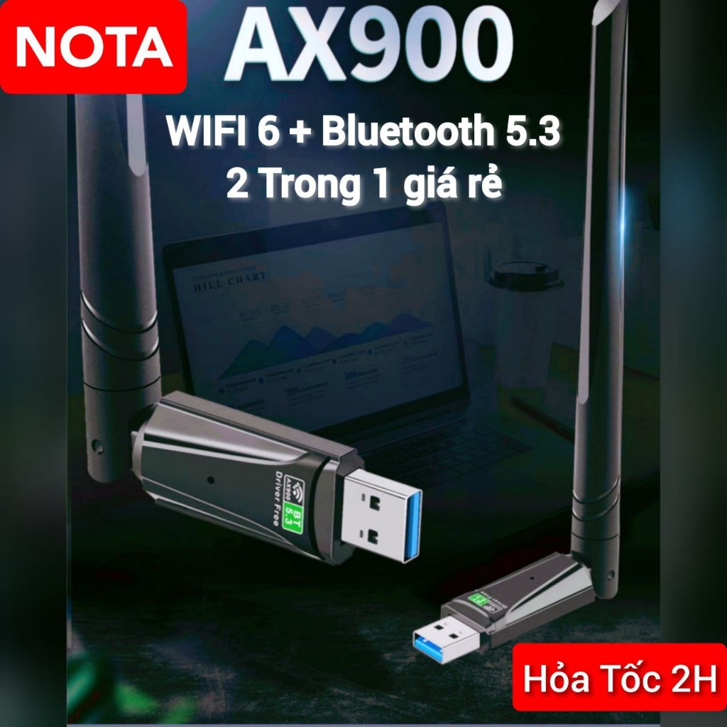 [Hỏa Tốc] USB Thu WiFi 1300 mbps 2 râu nâng cấp WiFi lên 5G cho pc laptop loại pro wifi 6 hút wifi mạnh giúp thu tốt hơn | BigBuy360 - bigbuy360.vn