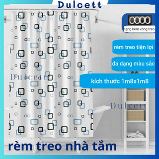 Rèm cửa che phòng nhà tắm peva cao cấp - decor 9 móc loại 1.8 x 1.8m - chống nước tốt