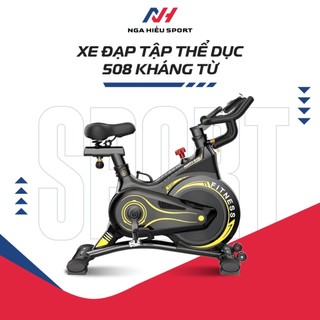 (Bản 2024-chính hãng) Xe đạp tập thể dục FITNESS KHÁNG TỪ GH-508 (Cảm biến nhịp tim, có kệ để Ipad/đt, Yên xe siêu mềm)