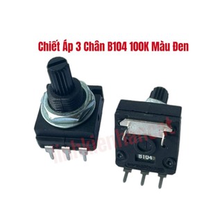 Chiết áp 3 chân b104 100k màu đen