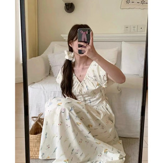 VÁY HOA HÀN KEM RÚT DÂY FREE SIZE