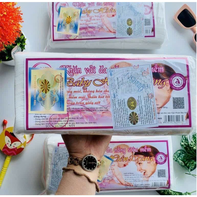 Sỉ 200gr Khăn khô đa năng Hiền Trang khăn giấy khô đa năng cho mẹ và bé lau mặt dùng 1 lần