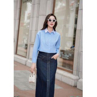 D.chic áo sơ mi dài tay phối cổ ms: 1812543