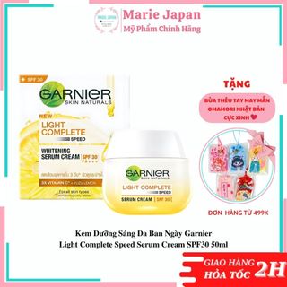 Kem dưỡng sáng da ban ngày garnier light complete speed serum cream spf30 50ml