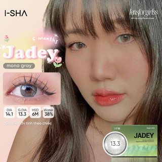 Kính áp tròng sz GIÃN TRÒNG hack mắt to có viền giãn tròng JADEY MONO GRAY chính hãng I-SHA | LENSFORGIRLSS
