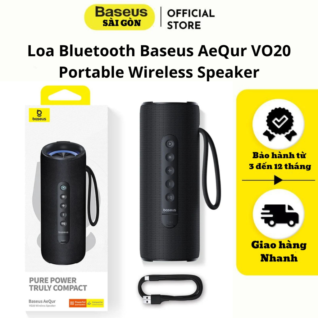 Loa bluetooth Baseus aequr VO20 portable wireless speaker - hàng chính hãng