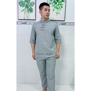 ĐỒ LAM ĐI CHÙA SET ĐỒ LAM ĐI CHÙA CAO CẤP S3 vải linen gân dành cho nam,