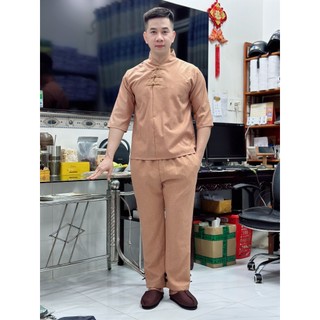 ĐỒ LAM ĐI CHÙA SET ĐỒ LAM ĐI CHÙA CAO CẤP S3 vải linen gân dành cho nam,