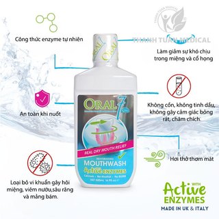 Nước súc miệng giữ ẩm Oral7 Moisturising Mouthwash - Nhập khẩu từ Anh Quốc