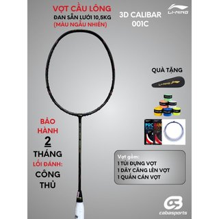 Vợt cầu lông lining 3d calibar 001c, 3d calibar 001 chính hãng căng sẵn 10.5kg cho người mới chơi