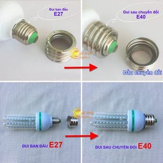 Đầu chuyển đổi đui xoáy E27-E40 V2