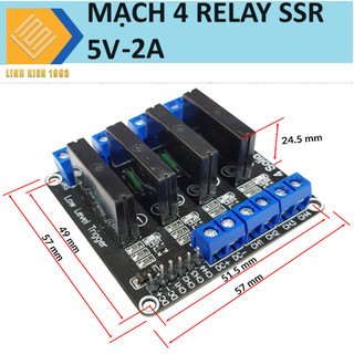 Solid state relay- mạch 4 relay ssr 5v-2a kích mức thấp